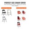 VEVOR White Stretch Spandex Chair Covers - 12 PCS, Folding Kitchen Chairs Cover, Universal Washable Slipcovers Protector, Removable Chair Seat Covers,
