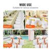 VEVOR White Stretch Spandex Chair Covers - 12 PCS, Folding Kitchen Chairs Cover, Universal Washable Slipcovers Protector, Removable Chair Seat Covers,