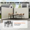 VEVOR Beige Retractable 63''*236'' Awning-Rugged Full Aluminum Rust-Proof; Patio Sunshine Screen; Privacy Divider; Wind Screen. Longer Service Life, S