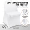 VEVOR White Stretch Spandex Chair Covers - 12 PCS, Folding Kitchen Chairs Cover, Universal Washable Slipcovers Protector, Removable Chair Seat Covers,