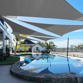 Artpuch Custom Size Dark Grey Sun Shade Sail Triangle Canopy 185 GSM Durable Fabric UV Block Awning for Outdoor Patio Garden Backyard (Customized (Color: Dark Grey, size: 13X19X19)