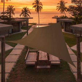 Artpuch Custom Size Brown Sun Shade Sail Triangle Canopy 185 GSM Durable Fabric UV Block Awning for Outdoor Patio Garden Backyard (Customized Ava (Color: Brown, size: 08'x23')