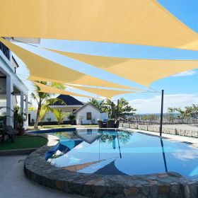 Artpuch Custom Size 5'X7'X7' Sand Sun Shade Sail Triangle Canopy 185 GSM Durable Fabric UV Block Awning for Outdoor Patio Garden Backyard (Custom (size: 11X20X20)