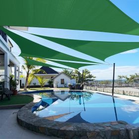 Artpuch Custom Size Dark Green Sun Shade Sail Triangle Canopy 185 GSM Durable Fabric UV Block Awning for Outdoor Patio Garden Backyard (Customize (Color: Dark Green, size: 15X26X26)
