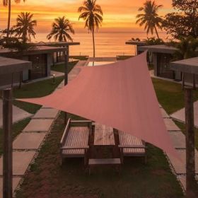 Artpuch Custom Size Rust Red Sun Shade Sail Triangle Canopy 185 GSM Durable Fabric UV Block Awning for Outdoor Patio Garden Backyard (Customized (Color: Rust Red, size: 10'x11')