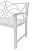 Outdoor Garden Patio Bench,Iron Metal Steel Frame Park Bench with Backrest and Armrest, Slatted Seat for Park, Yard & Porch, Balcony, Accommodates 2-3