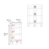 Akutan Side Table with 3 Shelves, 3 Legs