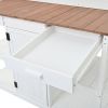 TOPMAX 66" Large Outdoor Farmhouse Wooden Potting Bench Table, Garden Workstation with 2 Drawers, Cabinet and Open Shelves for Backyard, Mudroom, Whit